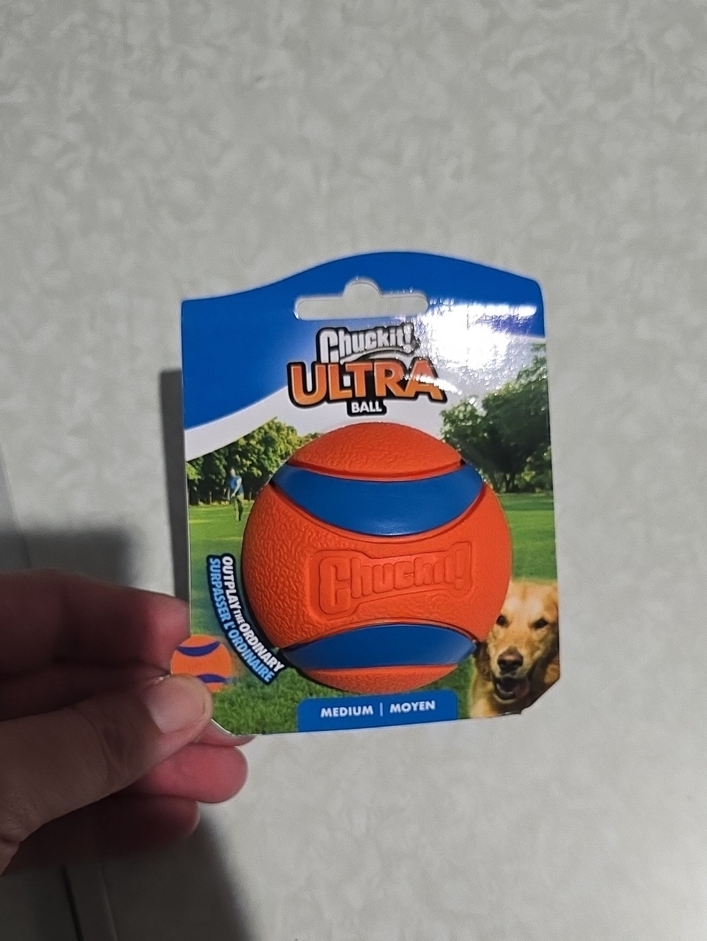 Chuck It Ultra Ball Medium - Orange and Blue Durable Dog‎ Fetch Toy NWT